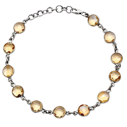 Premium Quality Citrine Checker Briolette Bracelet B-1001 12-EB10034