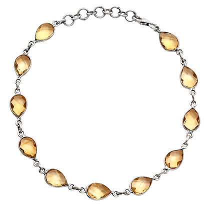 Premium Quality Citrine Checker Briolette Bracelet B-1001 12-EB10037