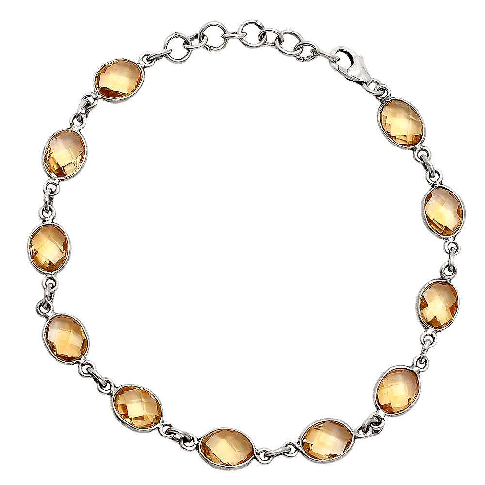 Premium Quality Citrine Checker Briolette Bracelet B-1001 12-EB10039