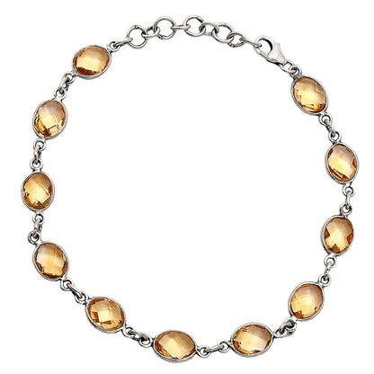 Premium Quality Citrine Checker Briolette Bracelet B-1001 12-EB10039