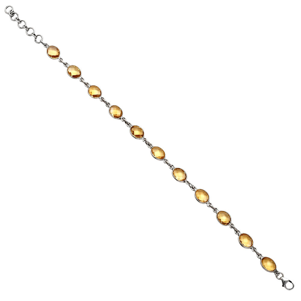 Premium Quality Citrine Checker Briolette Bracelet B-1001 12-EB10039