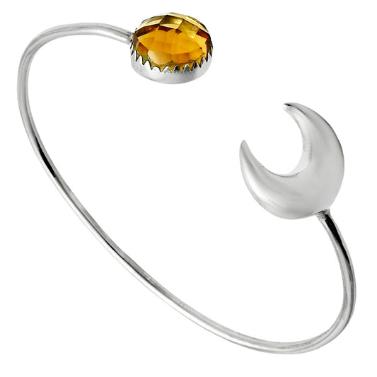 Premium Quality Citrine Checker Cuff Bangle Bracelet B-1046 12-EB10040