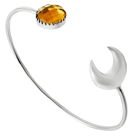 Premium Quality Citrine Checker Cuff Bangle Bracelet B-1046 12-EB10041