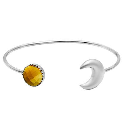 Premium Quality Citrine Checker Cuff Bangle Bracelet B-1046 12-EB10041