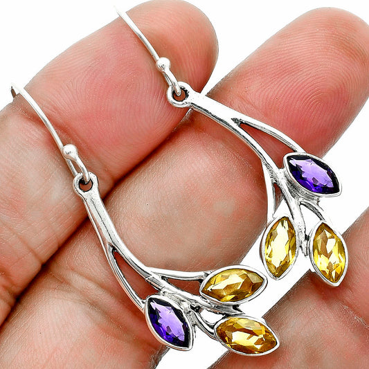 Premium Quality Citrine & Amethyst Earrings E-1253 12-EE10109