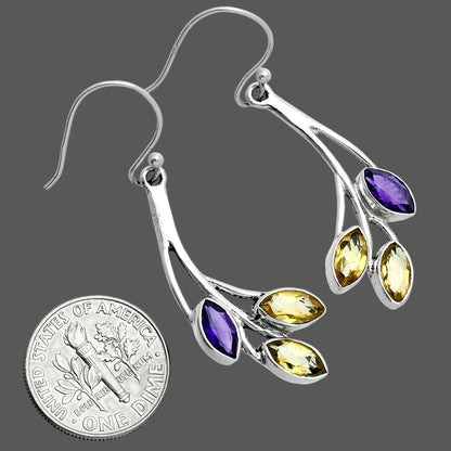 Premium Quality Citrine & Amethyst Earrings E-1253 12-EE10109