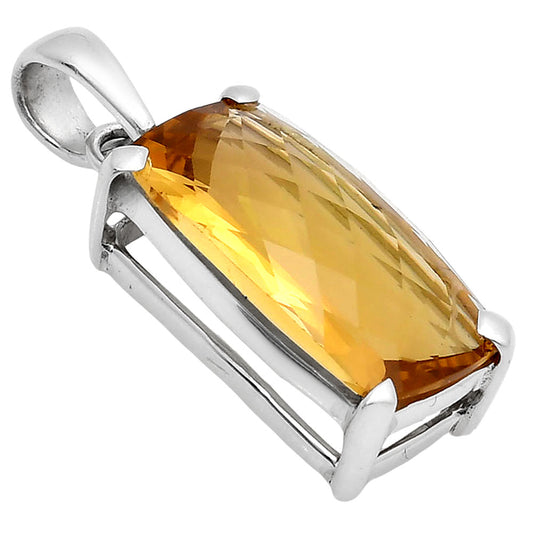 Premium Quality Citrine Checker Pendant P-1013 12-EP10034