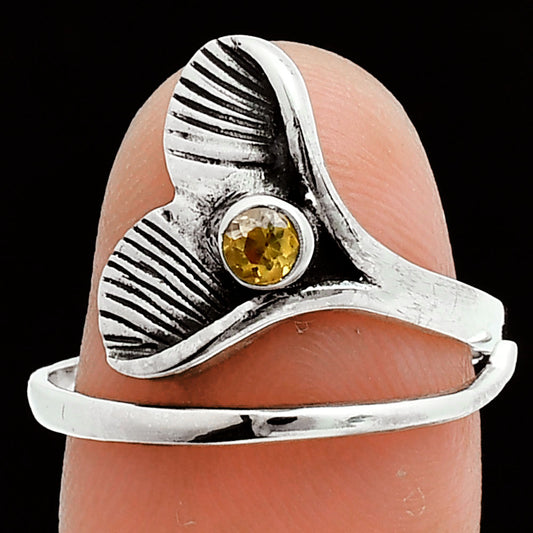 Premium Mermaid Tail Charm - Citrine Ring size-7 R-1070 12-ER10092