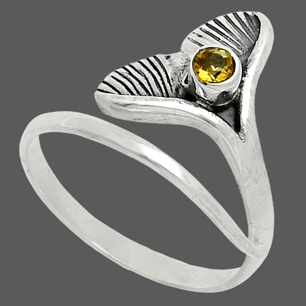 Premium Mermaid Tail Charm - Citrine Ring size-7 R-1070 12-ER10092