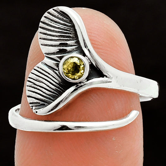 Premium Mermaid Tail Charm - Citrine Ring size-8.5 R-1070 12-ER10093