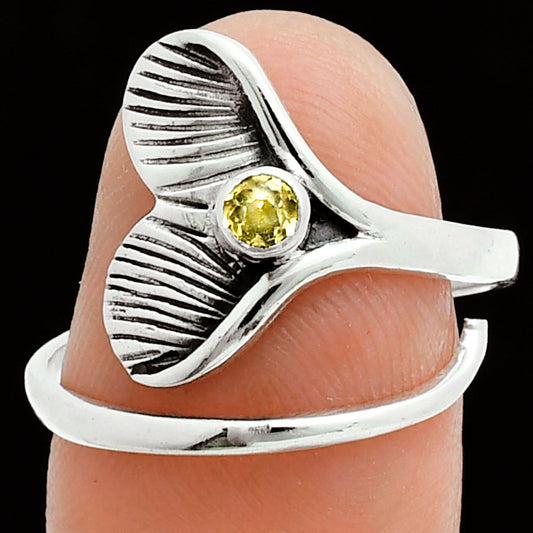 Premium Mermaid Tail Charm - Citrine Ring size-8.5 R-1070 12-ER10096