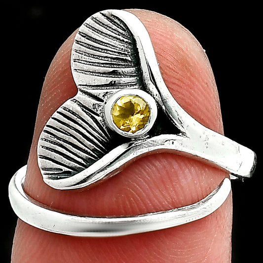 Premium Mermaid Tail Charm - Citrine Ring size-7 R-1070 12-ER10098