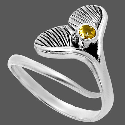 Premium Mermaid Tail Charm - Citrine Ring size-7 R-1070 12-ER10098
