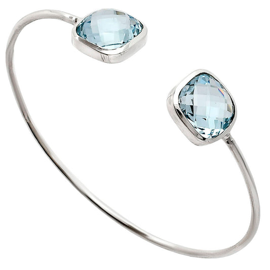 Premium Quality Sky Blue Topaz Briolette Cuff Bangle Bracelet B-1004 13-EB10047