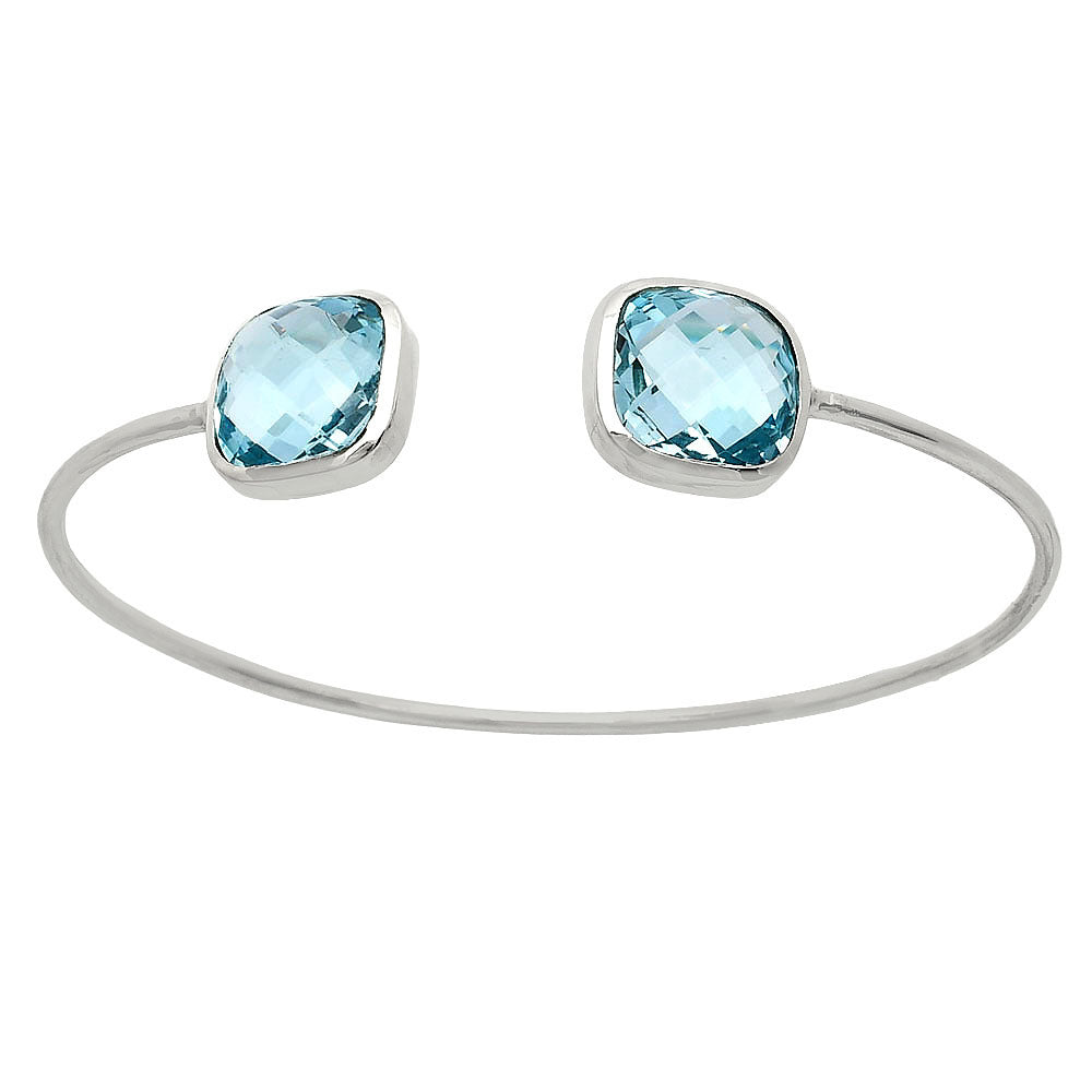 Premium Quality Sky Blue Topaz Briolette Cuff Bangle Bracelet B-1004 13-EB10048