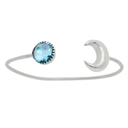 Premium Moon - Sky Blue Topaz Briolette Cuff Bangle Bracelet B-1046 13-EB10050