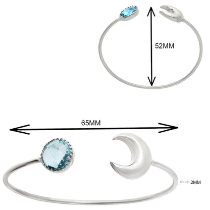 Premium Moon - Sky Blue Topaz Briolette Cuff Bangle Bracelet B-1046 13-EB10051