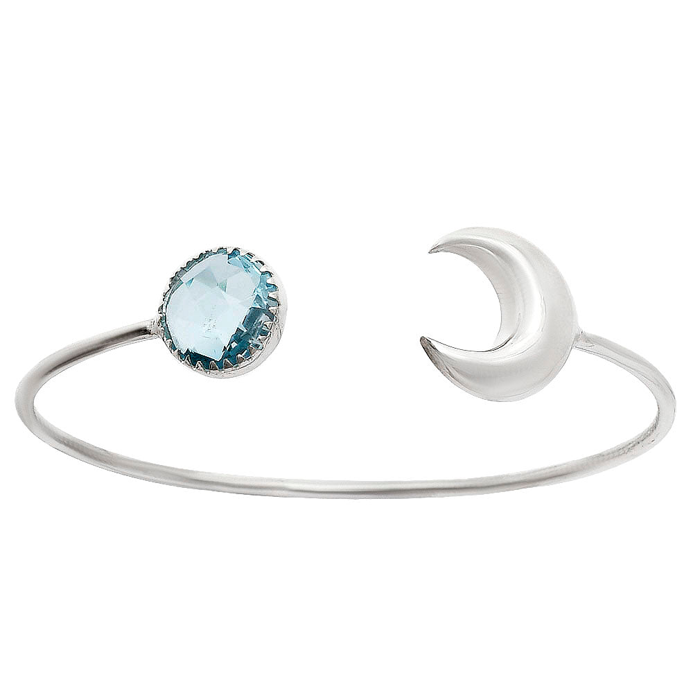 Premium Moon - Sky Blue Topaz Briolette Cuff Bangle Bracelet B-1046 13-EB10051