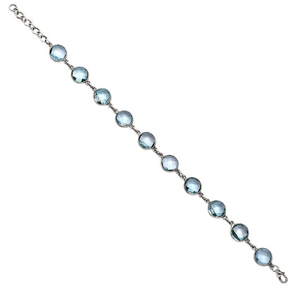 Premium Quality Sky Blue Topaz Checker Briolette Bracelet B-1001 13-EB10057