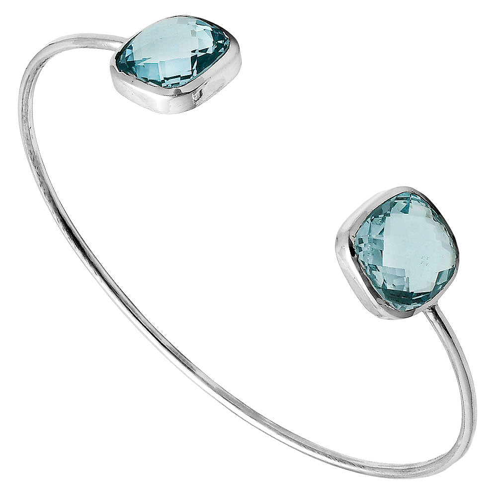 Premium Quality Sky Blue Topaz Briolette Cuff Bangle Bracelet B-1004 13-EB10058