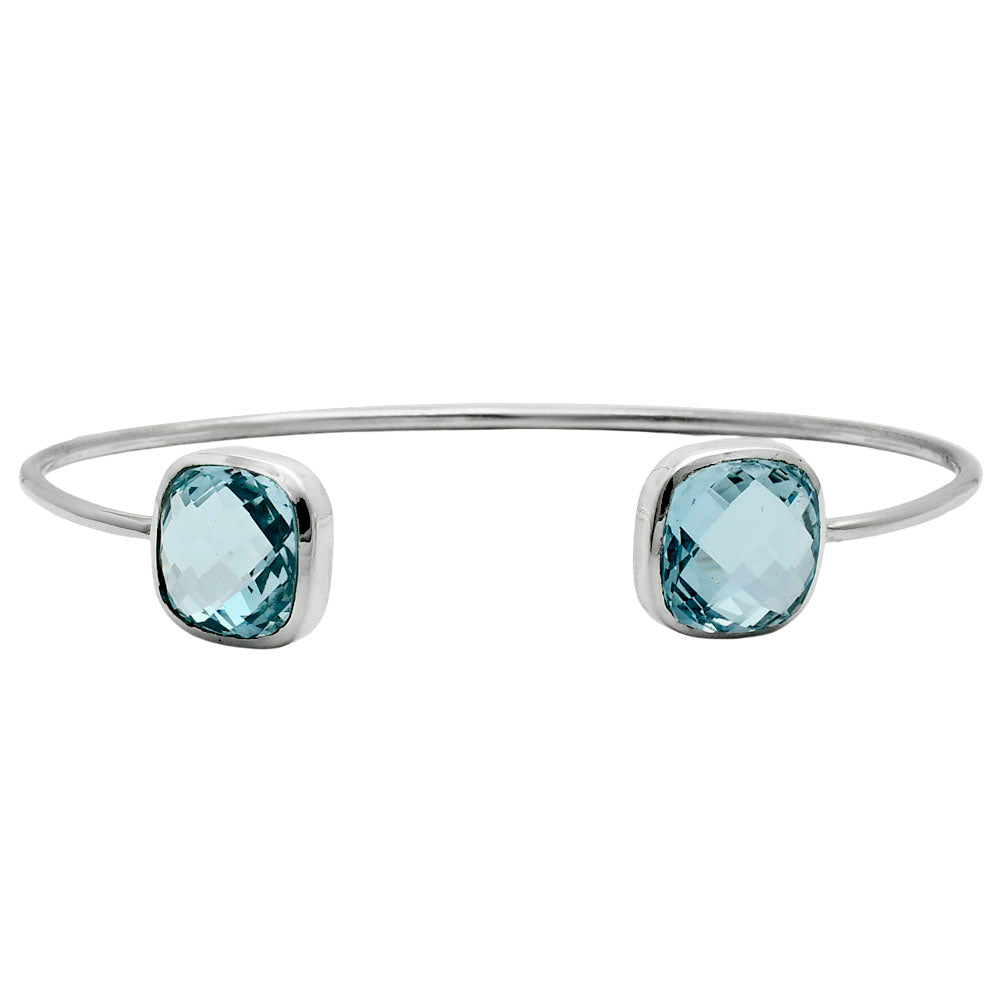 Premium Quality Sky Blue Topaz Briolette Cuff Bangle Bracelet B-1004 13-EB10058