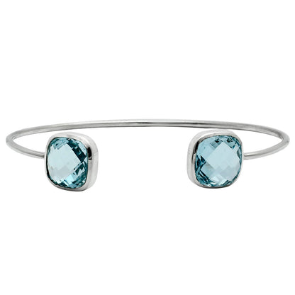 Premium Quality Sky Blue Topaz Briolette Cuff Bangle Bracelet B-1004 13-EB10058
