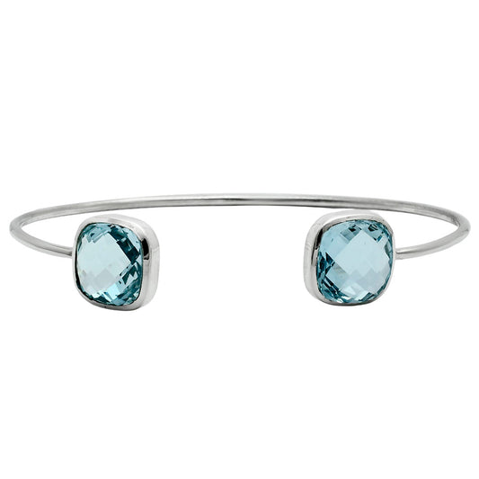 Premium Quality Sky Blue Topaz Briolette Cuff Bangle Bracelet B-1004 13-EB10058