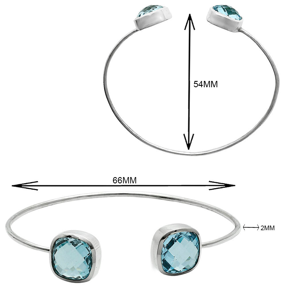 Premium Quality Sky Blue Topaz Briolette Cuff Bangle Bracelet B-1004 13-EB10059