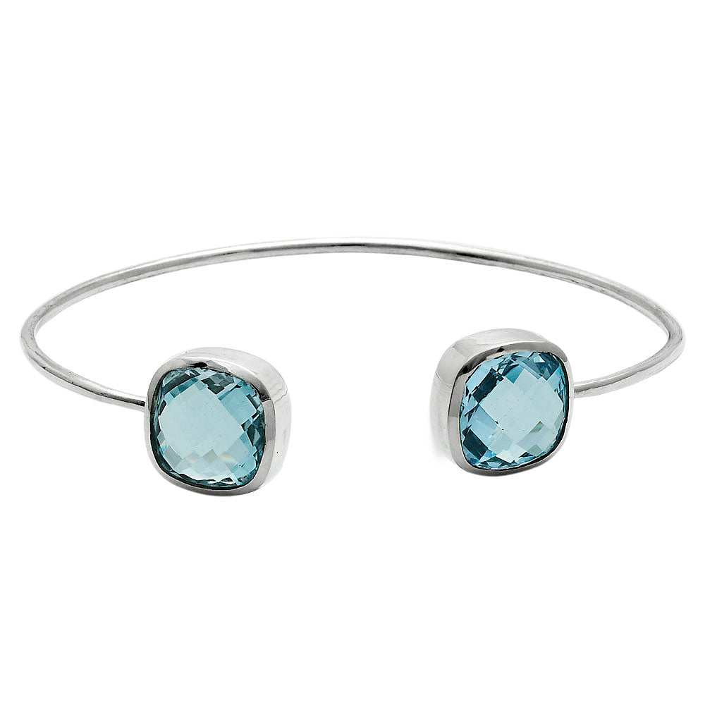 Premium Quality Sky Blue Topaz Briolette Cuff Bangle Bracelet B-1004 13-EB10059