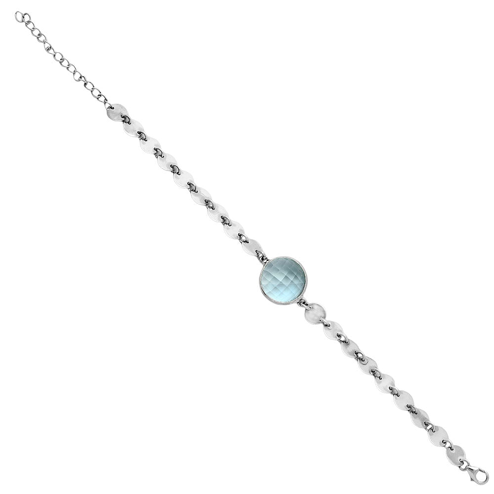 Premium Sky Blue Topaz Checker Bracelet B-1044 13-EB10061