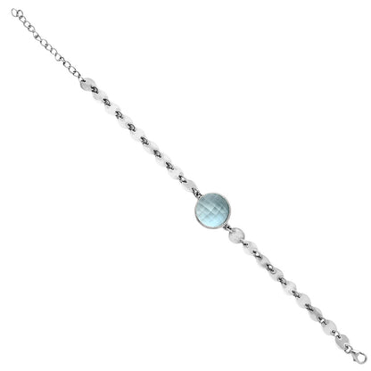 Premium Sky Blue Topaz Checker Bracelet B-1044 13-EB10061