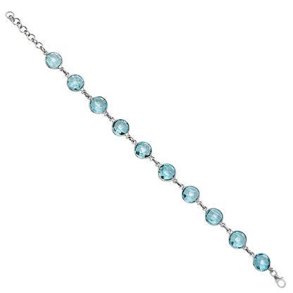 Premium Sky Blue Topaz Checker Briolette Bracelet B-1001 13-EB10064