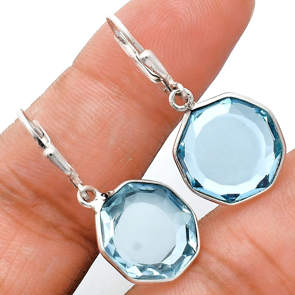Fancy Cut Premium Sky Blue Topaz Earrings E-1254 13-EE10114