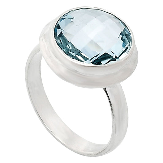 Premium Quality Sky Blue Topaz Checker Briolette Ring size-7 R-1007 13-ER10099