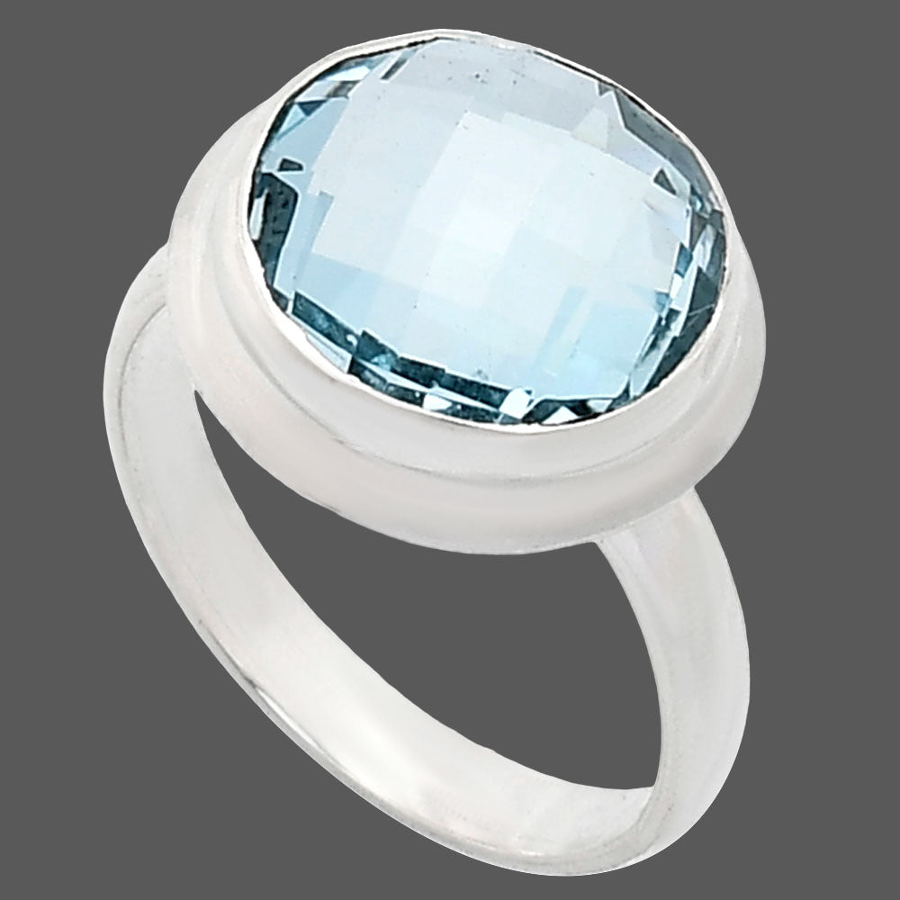 Premium Quality Sky Blue Topaz Checker Briolette Ring size-7 R-1007 13-ER10102