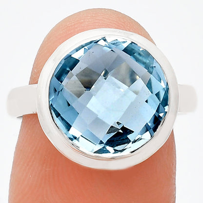 Premium Quality Sky Blue Topaz Checker Briolette Ring size-8 R-1007 13-ER10105