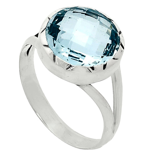Premium Quality Sky Blue Topaz Checker Briolette Ring size-9.5 R-1074 13-ER10106