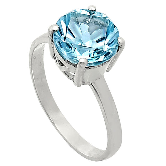 Fancy Cut Premium Sky Blue Topaz Ring size-10 R-1019 13-ER10128