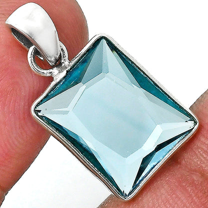 Premium Quality Sky Blue Topaz Pendant Earrings Set T-1015 13-ET10007