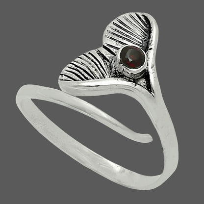 Premium Mermaid Tail Charm - Hessonite Garnet Ring size-8.5 R-1070 14-ER10146