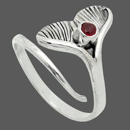 Premium Mermaid Tail Charm - Hessonite Garnet Ring size-7.5 R-1070 14-ER10150