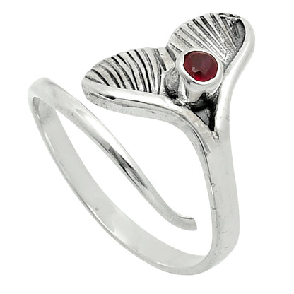Premium Mermaid Tail Charm - Hessonite Garnet Ring size-7.5 R-1070 14-ER10150