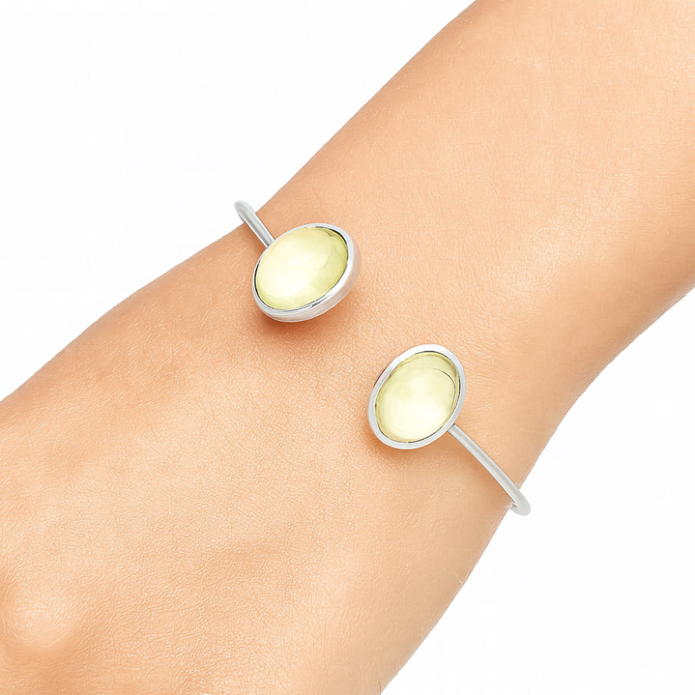 Premium Quality Prasiolite Cab Cuff Bangle Bracelet B-1004 16-EB10068