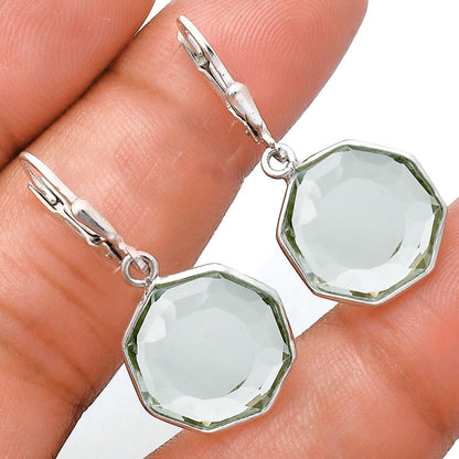 Fancy Cut Premium Prasiolite (Green Amethyst) Earrings E-1254 16-EE10176