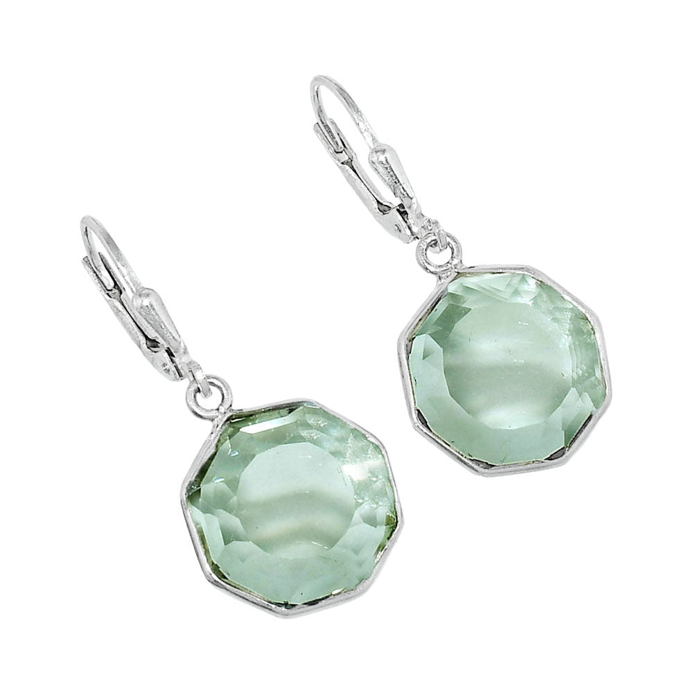 Fancy Cut Premium Prasiolite (Green Amethyst) Earrings E-1254 16-EE10176