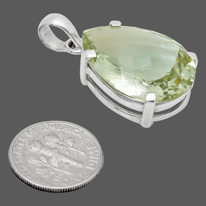 Premium Quality Prasiolite (Green Amethyst) Checker Pendant P-1013 16-EP10070