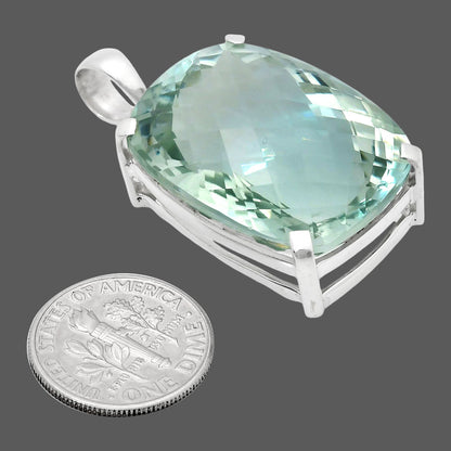 Premium Quality Prasiolite (Green Amethyst) Checker Pendant P-1013 16-EP10073