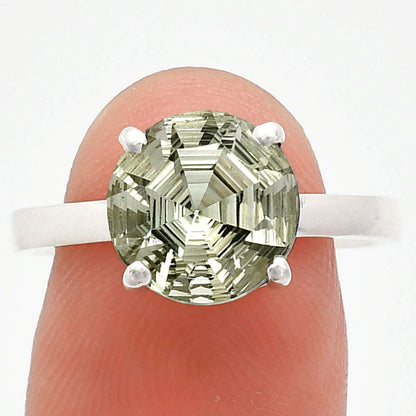 Fancy Cut Premium Prasiolite (Green Amethyst) Brazil Ring size-9 R-1019 16-ER10159