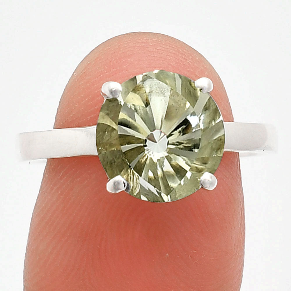 Fancy Cut Premium Prasiolite (Green Amethyst) Brazil Ring size-9 R-1019 16-ER10162