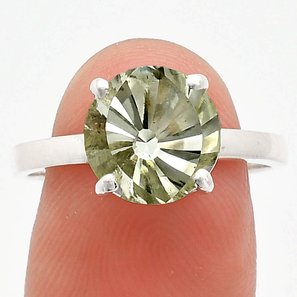 Fancy Cut Premium Prasiolite (Green Amethyst) Brazil Ring size-9 R-1019 16-ER10167
